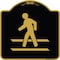 Signmission Designer Series-Pedestrian Crossing, Black & Gold Heavy-Gauge Aluminum, 18" x 18", BG-1818-9796 A-DES-BG-1818-9796 - alternate 1